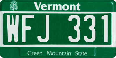 VT license plate WFJ331