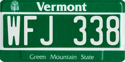 VT license plate WFJ338