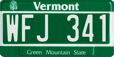 VT license plate WFJ341