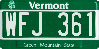 VT license plate WFJ361