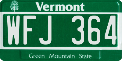 VT license plate WFJ364