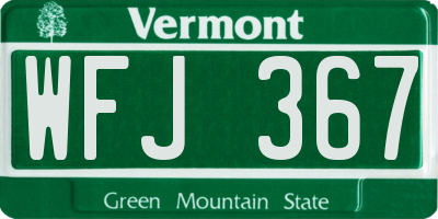 VT license plate WFJ367