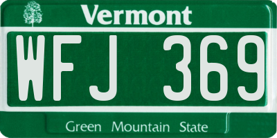VT license plate WFJ369