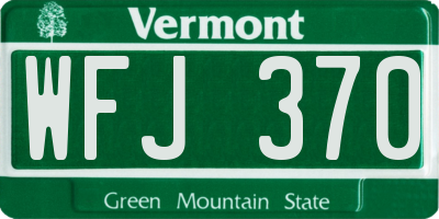 VT license plate WFJ370