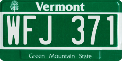 VT license plate WFJ371