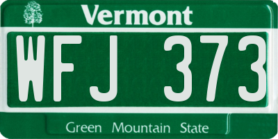 VT license plate WFJ373