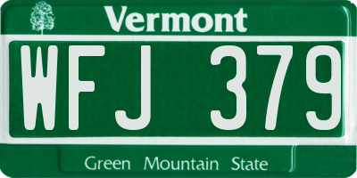 VT license plate WFJ379