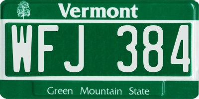 VT license plate WFJ384