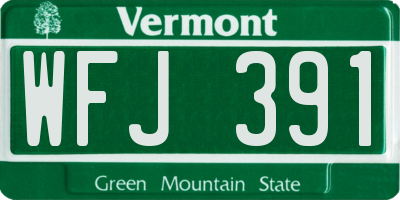 VT license plate WFJ391