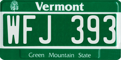 VT license plate WFJ393