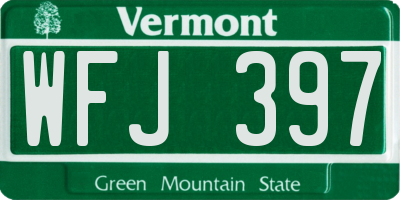 VT license plate WFJ397