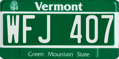 VT license plate WFJ407