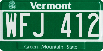VT license plate WFJ412