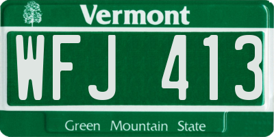 VT license plate WFJ413