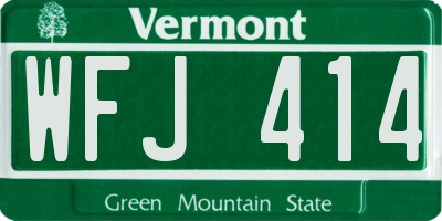 VT license plate WFJ414