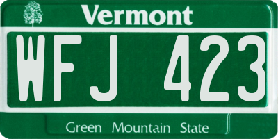 VT license plate WFJ423