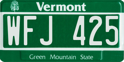 VT license plate WFJ425