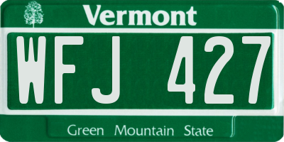VT license plate WFJ427