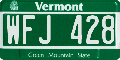VT license plate WFJ428