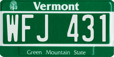 VT license plate WFJ431