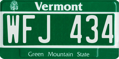 VT license plate WFJ434