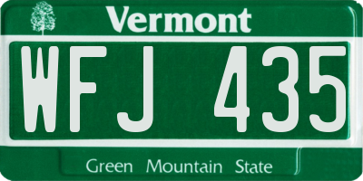 VT license plate WFJ435