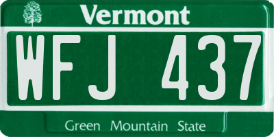 VT license plate WFJ437