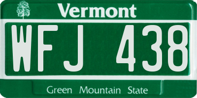 VT license plate WFJ438