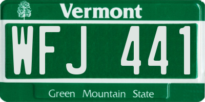 VT license plate WFJ441