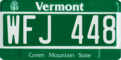 VT license plate WFJ448