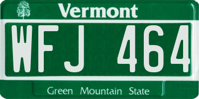 VT license plate WFJ464