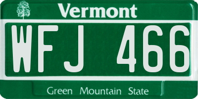 VT license plate WFJ466