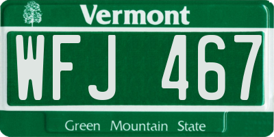 VT license plate WFJ467