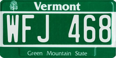 VT license plate WFJ468