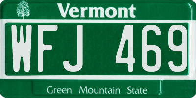 VT license plate WFJ469