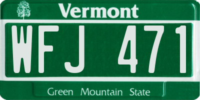 VT license plate WFJ471