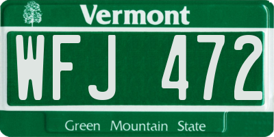 VT license plate WFJ472