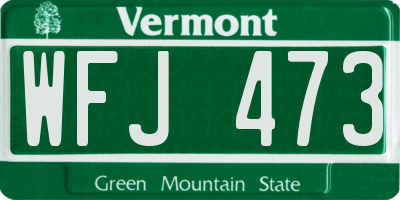 VT license plate WFJ473