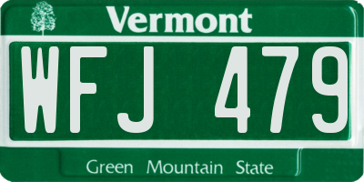 VT license plate WFJ479