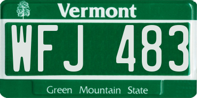 VT license plate WFJ483