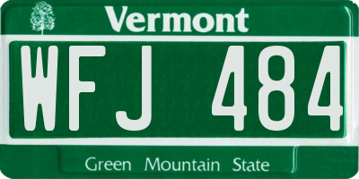 VT license plate WFJ484