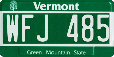 VT license plate WFJ485