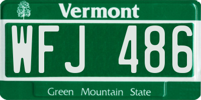 VT license plate WFJ486