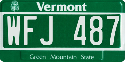 VT license plate WFJ487