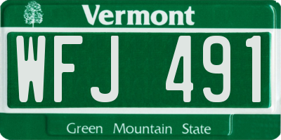 VT license plate WFJ491