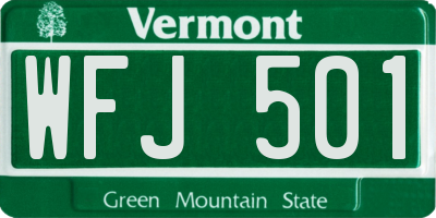 VT license plate WFJ501