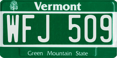 VT license plate WFJ509