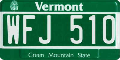 VT license plate WFJ510