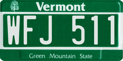 VT license plate WFJ511