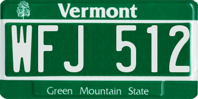 VT license plate WFJ512